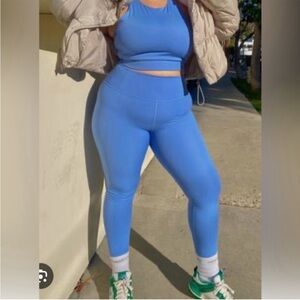 •GIRLFRIEND COLLECTIVE• NWT Blue Daydream RIB High-Rise Legging Full Length